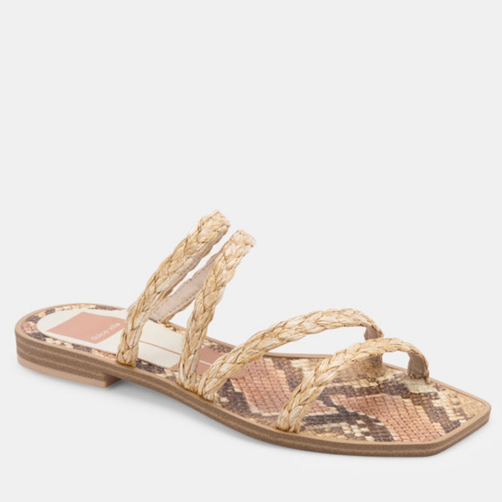 Dolce Vita Slide Sandals in Lt. Natural Raffia Size 8